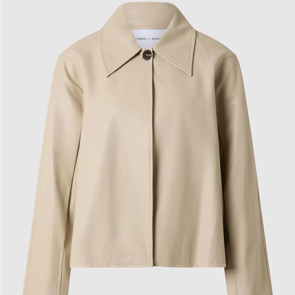 Beige Vegan Leather Jacket